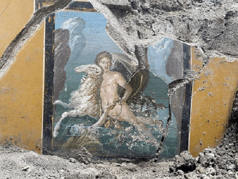 Αποκαλύφθηκε στην Πομπηία η τοιχογραφία του Φρίξου και της Έλλης
